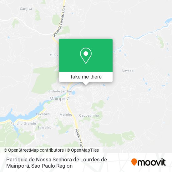 Mapa Paróquia de Nossa Senhora de Lourdes de Mairiporã