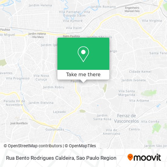 Mapa Rua Bento Rodrigues Caldeira