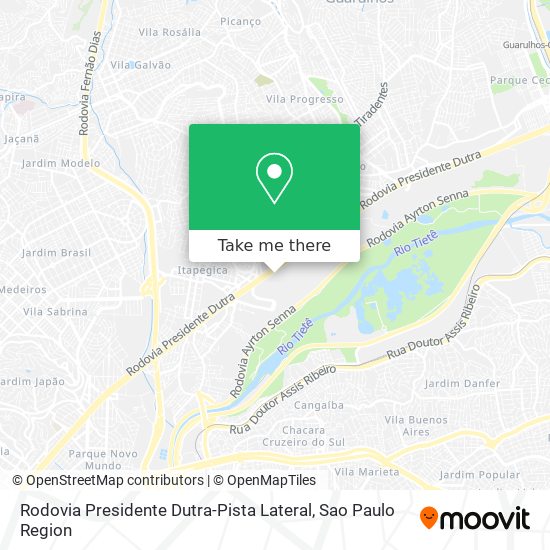 Rodovia Presidente Dutra-Pista Lateral map