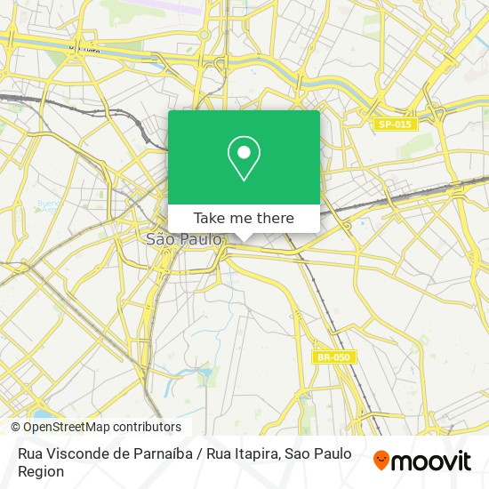 Mapa Rua Visconde de Parnaíba / Rua Itapira