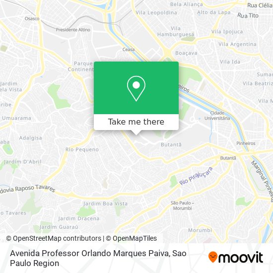 Mapa Avenida Professor Orlando Marques Paiva