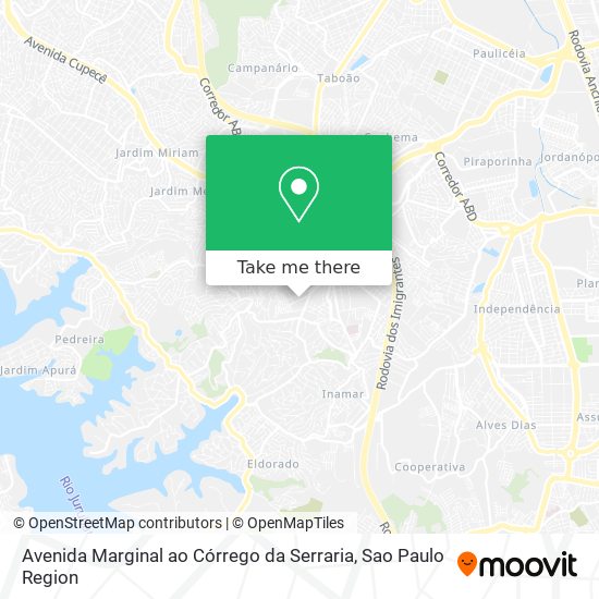 Avenida Marginal ao Córrego da Serraria map