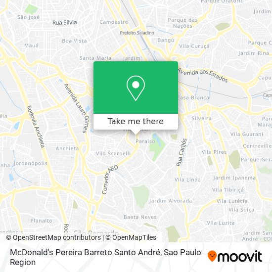 McDonald's Pereira Barreto Santo André map