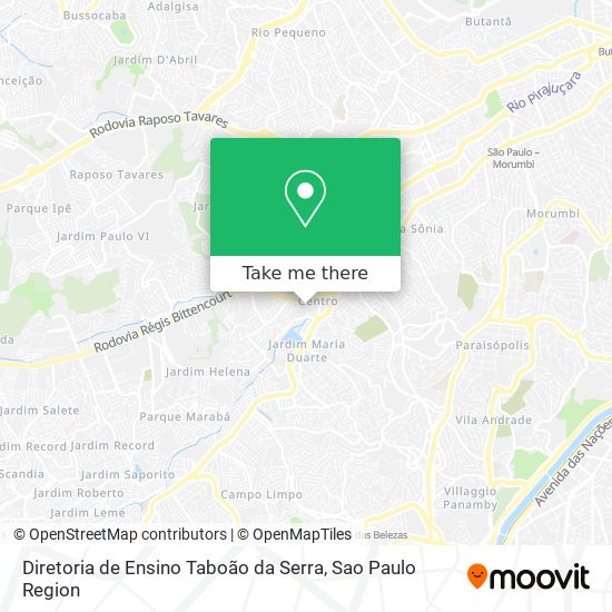 Mapa Diretoria de Ensino Taboão da Serra