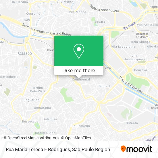 Mapa Rua Maria Teresa F Rodrigues