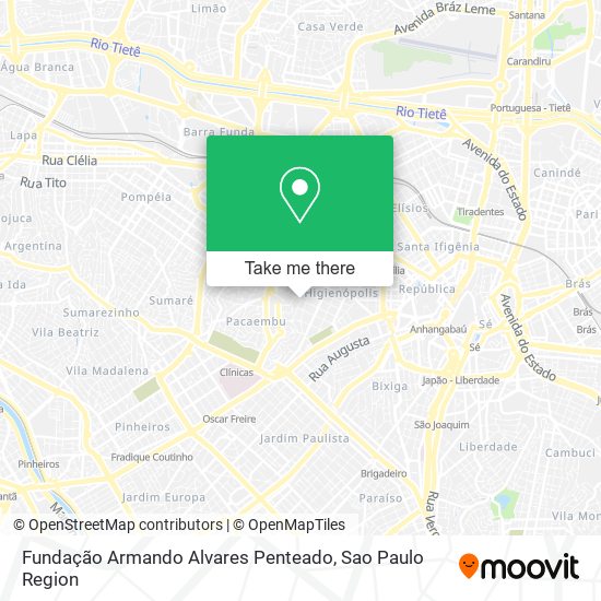 Mapa Fundação Armando Alvares Penteado