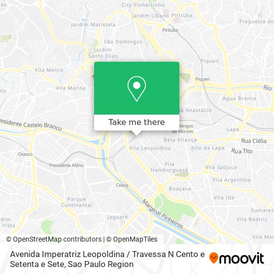 Mapa Avenida Imperatriz Leopoldina / Travessa N Cento e Setenta e Sete