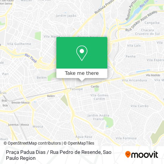 Mapa Praça Padua Dias / Rua Pedro de Resende