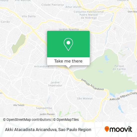 Akki Atacadista Aricanduva map