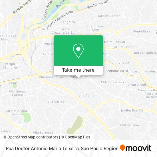 Mapa Rua Doutor Antônio Maria Teixeira