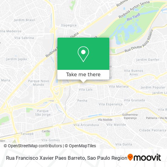 Mapa Rua Francisco Xavier Paes Barreto