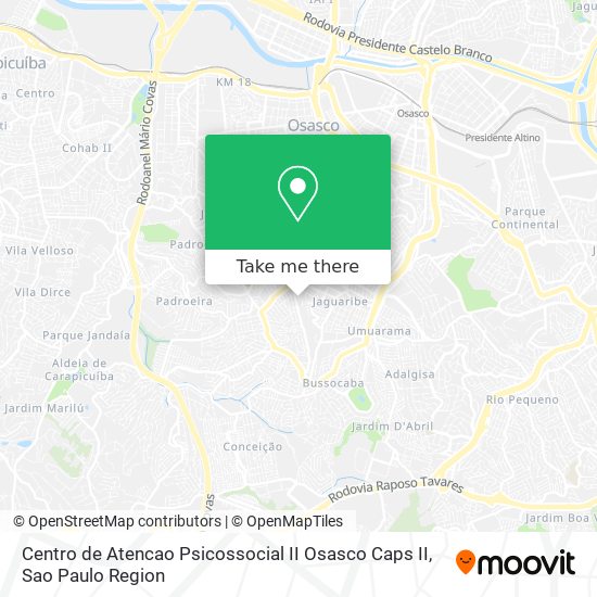 Mapa Centro de Atencao Psicossocial II Osasco Caps II