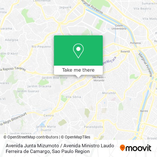 Mapa Avenida Junta Mizumoto / Avenida Ministro Laudo Ferreira de Camargo