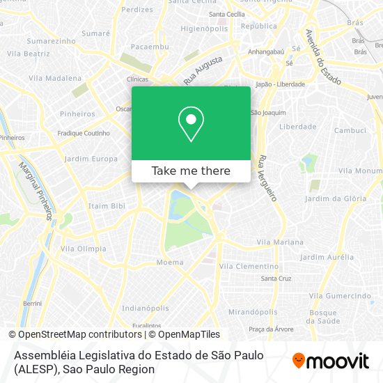 Mapa Assembléia Legislativa do Estado de São Paulo (ALESP)