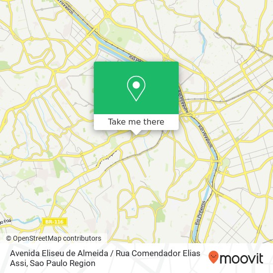 Mapa Avenida Eliseu de Almeida / Rua Comendador Elias Assi