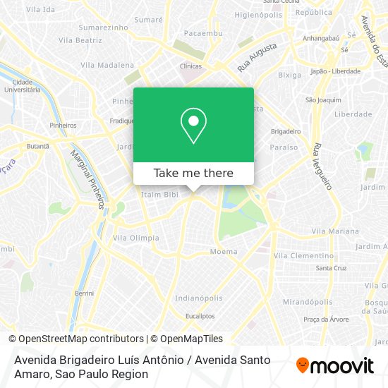 Avenida Brigadeiro Luís Antônio / Avenida Santo Amaro map