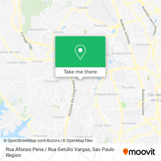 Mapa Rua Afonso Pena / Rua Getúlio Vargas