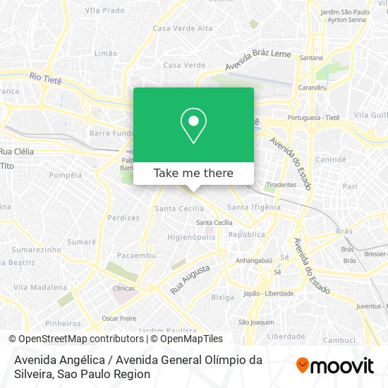 Avenida Angélica / Avenida General Olímpio da Silveira map