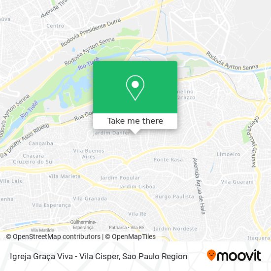 Mapa Igreja Graça Viva - Vila Cisper