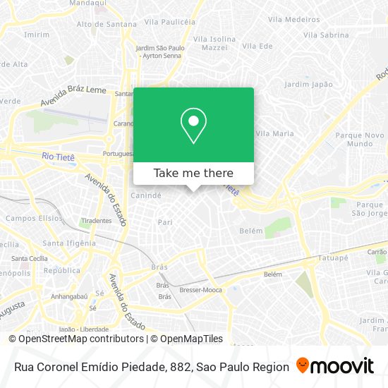 Rua Coronel Emídio Piedade, 882 map