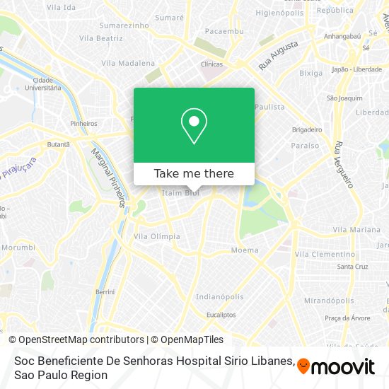 Soc Beneficiente De Senhoras Hospital Sirio Libanes map