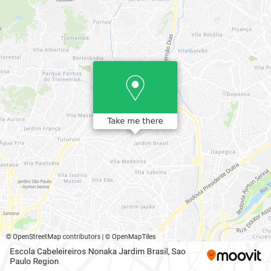 Mapa Escola Cabeleireiros Nonaka Jardim Brasil