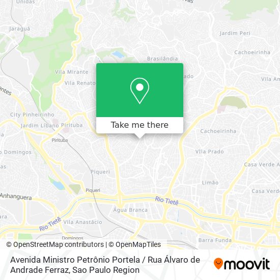 Mapa Avenida Ministro Petrônio Portela / Rua Álvaro de Andrade Ferraz