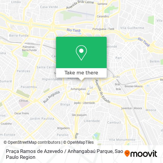 Mapa Praça Ramos de Azevedo / Anhangabaú Parque