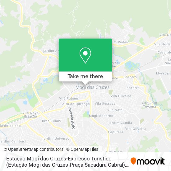 Mapa Estação Mogi das Cruzes-Expresso Turístico (Estação Mogi das Cruzes-Praça Sacadura Cabral)