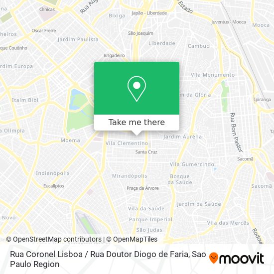 Mapa Rua Coronel Lisboa / Rua Doutor Diogo de Faria