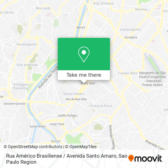 Rua Américo Brasiliense / Avenida Santo Amaro map