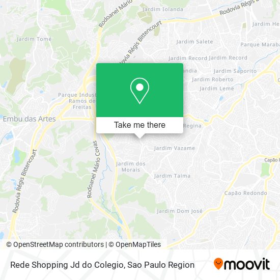 Mapa Rede Shopping Jd do Colegio