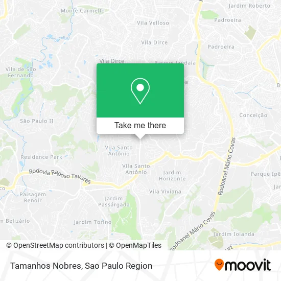 Tamanhos Nobres map