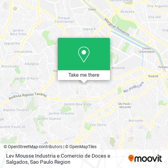 Mapa Lev Mousse Industria e Comercio de Doces e Salgados