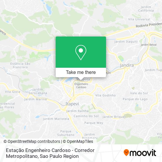 Mapa Estação Engenheiro Cardoso - Corredor Metropolitano
