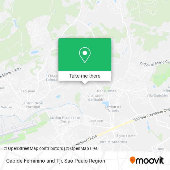 Cabide Feminino and Tjr map