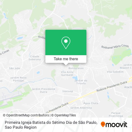 Primeira Igreja Batista do Sétimo Dia de São Paulo map