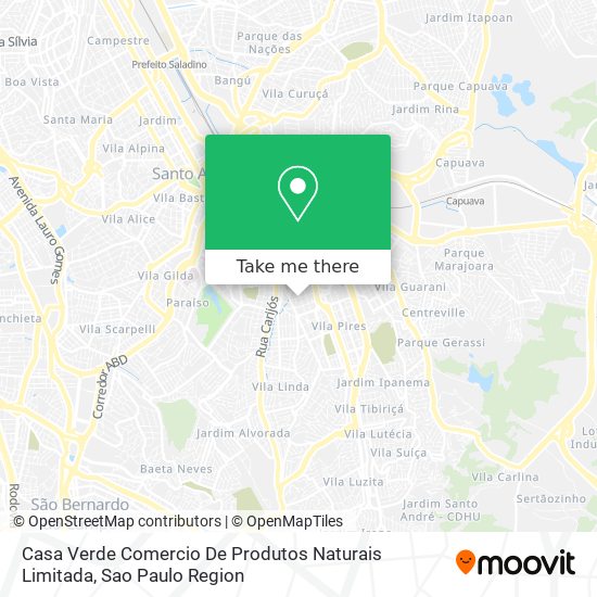 Mapa Casa Verde Comercio De Produtos Naturais Limitada