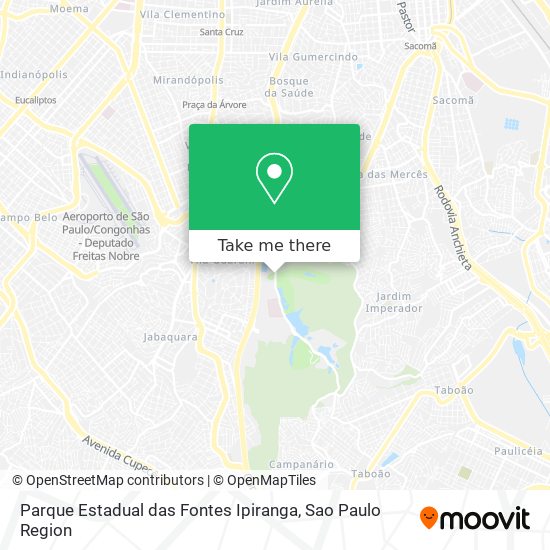 Mapa Parque Estadual das Fontes Ipiranga