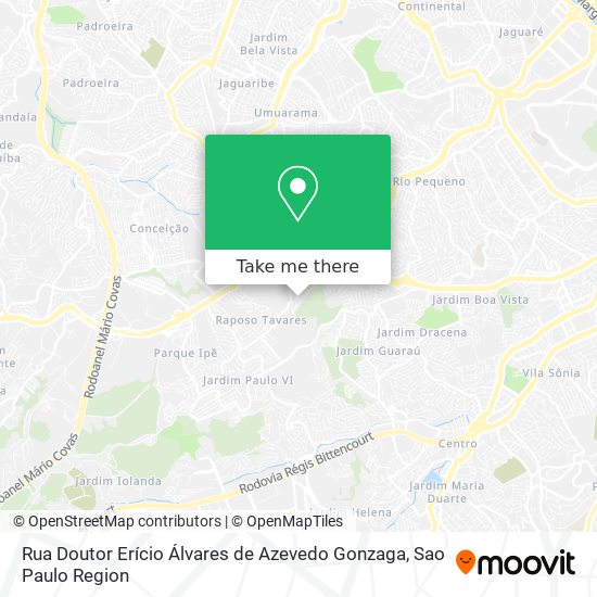 Rua Doutor Erício Álvares de Azevedo Gonzaga map