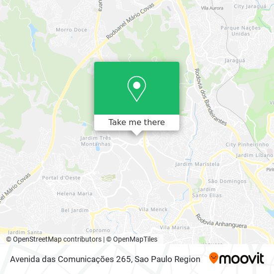 Mapa Avenida das Comunicações 265