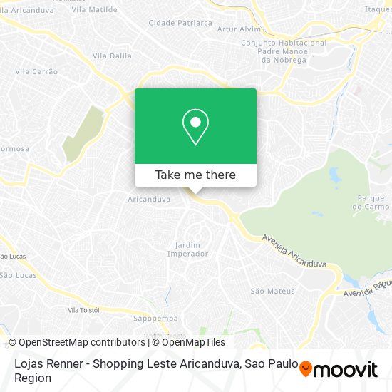 Lojas Renner - Shopping Leste Aricanduva map