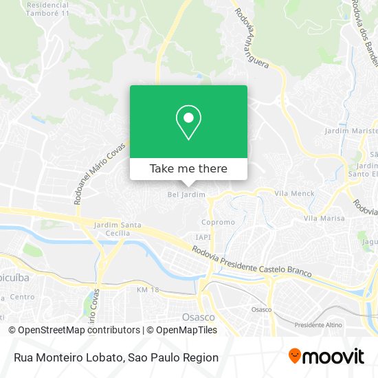 Mapa Rua Monteiro Lobato