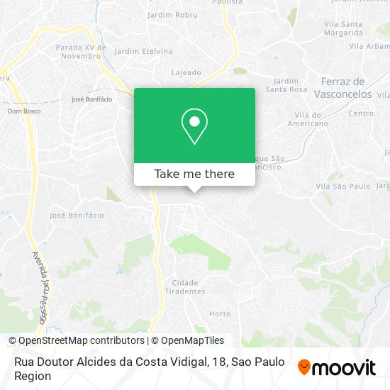 Mapa Rua Doutor Alcides da Costa Vidigal, 18