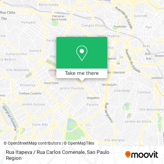 Mapa Rua Itapeva / Rua Carlos Comenale