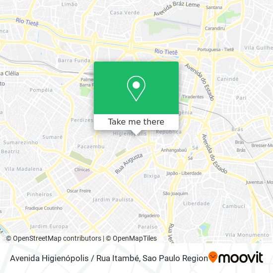 Avenida Higienópolis / Rua Itambé map