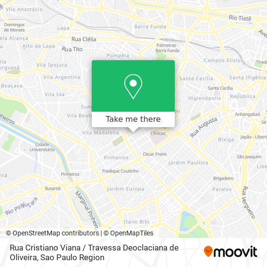 Mapa Rua Cristiano Viana / Travessa Deoclaciana de Oliveira