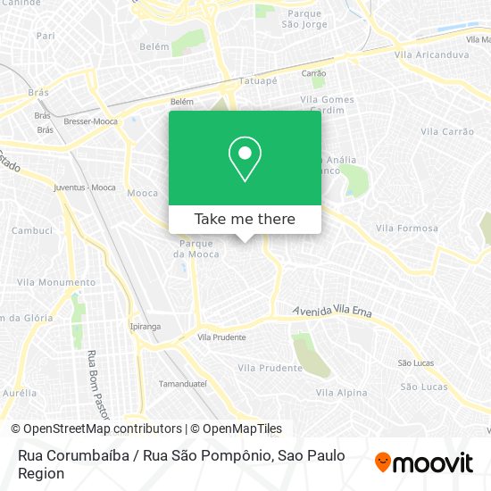 Mapa Rua Corumbaíba / Rua São Pompônio