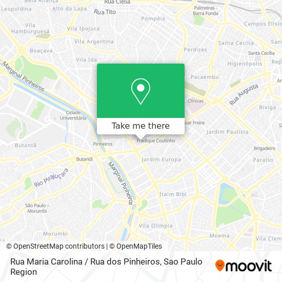 Mapa Rua Maria Carolina / Rua dos Pinheiros