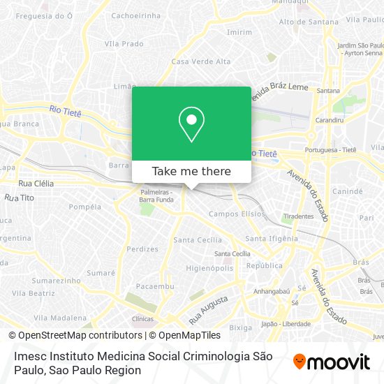 Mapa Imesc Instituto Medicina Social Criminologia São Paulo